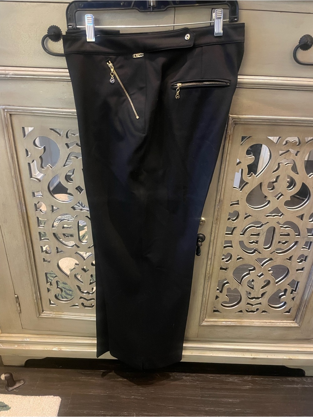 St John Women’s Black Zip-Accent Dress Pants